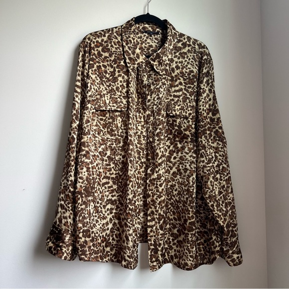 Anne Klein Leopard Print Blouse - Size 3X - Picture 1 of 10